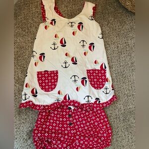 Hanna Andersson sailor cross back reversible set size 90
